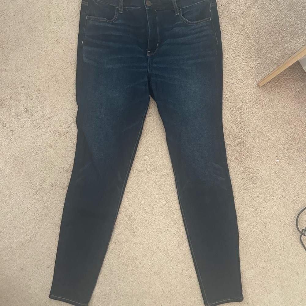 American Eagle Outfitters Women's Dark Blue Skinny Jeans Dream Jean 14 Long